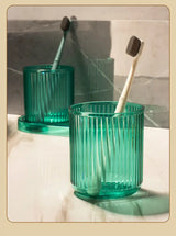 VivaLume Bathroom Tumbler Cup – Modern Anti-Tip Toothbrush Holder | Colourful Bathroom Accessory