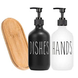 Veloura Matte Black Soap Dispenser Set – 500ml Refillable Pump Bottles for Kitchen & Bathroom | Modern Minimalist Countertop Storage