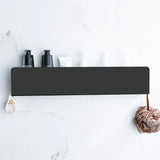 NoirSpace Wall Storage Shelf – Matte Black Aluminium Organiser with Hooks | Modern Bathroom & Kitchen Rack