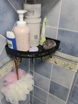 NoirVault Adhesive Shower Shelf Set – Drill-Free Bathroom Storage Organiser | Waterproof Wall Caddy System