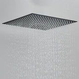 NoirFlow Square Rain Shower Head – Matte Black Stainless Steel Shower System | 360° Adjustable Luxury Rainfall Spray