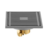 PureFlow Square Shower Drain – Brushed 304 Stainless Steel Floor Waste | Anti-Odour Bathroom Drain Cover