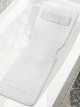 Auralux HydroComfort Full-Body Non-Slip Bathtub Cushion with Headrest – 4D Ventilated Spa Bath Mat with Suction Cups | Quick-Dry Luxury Bath Support Pad