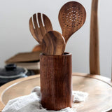 HearthCraft Wooden Utensil Collection – Luxury Cooking Tool Set with Wooden Storage Holder | Eco-Friendly Kitchen Essentials