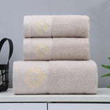 WinterLuxe Embroidered Cotton Towel Set – 3-Piece Jacquard Bathroom Collection | Soft Absorbent Luxury Towels