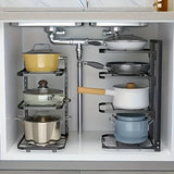 StackForge Adjustable Pan Organiser – Multi-Tier Cookware Storage Rack | Space-Saving Kitchen Holder