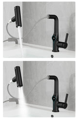 AquaSense Waterfall Basin Mixer – Digital Temperature Display Bathroom Faucet | Adjustable Luxury Sink Tap