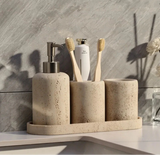 StoneAura Natural Stone Bathroom Accessory – Premium Sandstone Bathroom Décor | Elegant Eco-Friendly Bathroom Essential