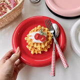 Skandelle Ceramic Dinner Plate – Nordic Minimalist Serving Plate | Modern Thick-Rim Tableware