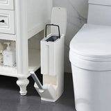 Nuvessa Slim Bathroom Bin – Ultra-Narrow Waste Basket with Lid | Modern Space-Saving Rubbish Bin