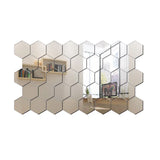 HexaShine 45-Piece Mirror Wall Sticker Set – DIY Acrylic Hexagon Wall Décor for Modern Interiors
