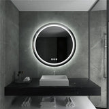 HaloÉclat Smart LED Mirror – 610 mm Round Anti-Fog Bathroom Mirror | Touch-Control Ambient Lighting