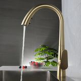 LustraGold Kitchen Faucet – Brushed Gold Sink Mixer | Hot and Cold Water Control | Modern Faucet with Ceramic Cartridge