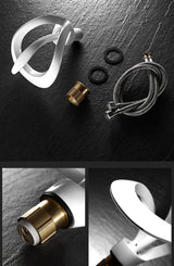 CascadePure Basin Mixer – White Waterfall Bathroom Faucet | Modern Hot & Cold Sink Tap