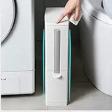 Nuvessa Slim Bathroom Bin – Ultra-Narrow Waste Basket with Lid | Modern Space-Saving Rubbish Bin