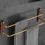 DualLux Double Towel Rail – Brushed Aluminium Bathroom Towel Holder | Modern Wall-Mounted Storage with Hook