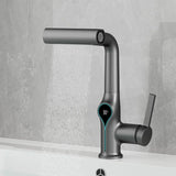 AquaLuxe SmartCascade Basin Mixer – Digital Waterfall Bathroom Faucet | Adjustable LED Temperature Sink Tap