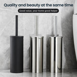IronVale Stainless Steel Toilet Brush Set – Modern Rustproof Bathroom Cleaner with Hygienic Storage Holder