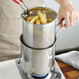 KuroKrisp Japanese Fry Pot – 304 Stainless Steel Tempura Pan Set | Oil-Saving Deep Fry Cooker
