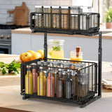 VersaSlide 2-Tier Cabinet Organiser – Adjustable Pull-Out Storage Rack | Under-Sink & Spice Drawer Solution