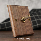 Maison Voltier Walnut Toggle Switch – Vintage Brass Wall Switch with USB Option | Luxury Retro Electrical Hardware