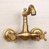 Montclair Heritage Wall Mixer Tap – Antique Brass Kitchen & Bathroom Faucet | 360° Swivel Spout