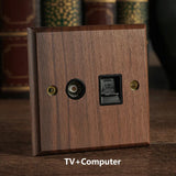 Maison Voltier Walnut Toggle Switch – Vintage Brass Wall Switch with USB Option | Luxury Retro Electrical Hardware