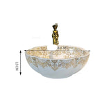 Artevia Hand-Painted Vessel Basin – Artistic Ceramic Countertop Sink | Luxury Designer Bathroom Statement