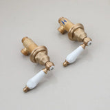 HeritageFlow Waterfall Basin Tap – Antique Brass 3-Hole Bathroom Faucet | Classic Dual-Handle Mixer