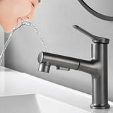 PureGlide Pull-Out Basin Mixer – White Brushed Bathroom Faucet | Modern Brass Sink Tap
