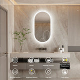 Aurelia Glow LED Oval Mirror – Frameless Bathroom Vanity Mirror with Anti-Fog Heating & Smart Touch Dimming