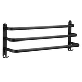 SlateBar Matte Black Towel Rail – Aluminium Wall-Mounted Holder | Modern Space-Saving Bathroom Storage