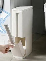 Nuvessa Slim Bathroom Bin – Ultra-Narrow Waste Basket with Lid | Modern Space-Saving Rubbish Bin