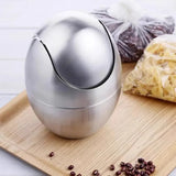 Aurelium Mini Waste Bin – Stainless Steel Swing-Top Desk Bin | Compact Luxury Bathroom & Office Trash Can