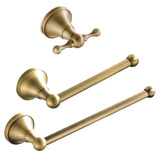 CopperVale Vintage Bathroom Hardware Set – Antique Brass Wall-Mounted 3-Piece Bathroom Accessory Collection