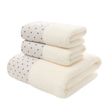 WinterLuxe Embroidered Cotton Towel Set – 3-Piece Jacquard Bathroom Collection | Soft Absorbent Luxury Towels