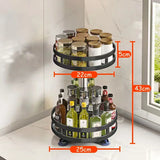 SpinVault Rotating Spice Organiser – 360° Kitchen Storage Carousel | Non-Slip Countertop Rack
