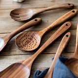 HearthCraft Wooden Utensil Collection – Luxury Cooking Tool Set with Wooden Storage Holder | Eco-Friendly Kitchen Essentials