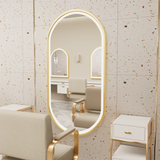 Aurelia Glow Oval LED Mirror – Gold Framed Anti-Fog Bathroom Mirror | Dimmable Luxury Vanity Lighting