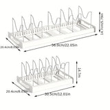 Culinara Foldable Pot Lid Organiser – Space-Saving Kitchen Storage Rack | Modern Cookware Holder