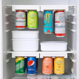 Zenvira FridgeMate Double Can Rack – Extendable Under-Shelf Fridge Organiser | Space-Saving Sliding Beverage Holder for Cans