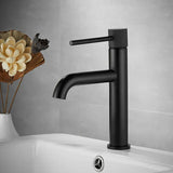ObsidianVale Mono Basin Tap – Matte Black Bathroom Mixer | Solid Brass Contemporary Vanity Faucet