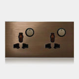 VeronaVolt Vintage Wall Switch & Socket – Coffee Bronze Electrical Outlet | Retro LED Power Plate