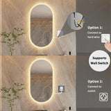 Aurelia Glow LED Oval Mirror – Frameless Bathroom Vanity Mirror with Anti-Fog Heating & Smart Touch Dimming