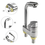 SteelEase Kitchen Mixer Tap – Stainless Steel Hot & Cold Sink Faucet | Modern Single Lever Kitchen Tap