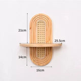 Solara Woven Rattan Wall Shelf – Handmade Boho Storage Display | Natural Wooden Wall Décor