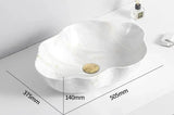 MarbleLuxe Ovalis Vessel Sink – Marble Pattern Ceramic Countertop Basin