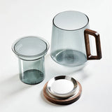 BrewLeaf 500ml Glass Tea Infuser Mug – Heat-Resistant Borosilicate Tea Cup | Wooden Handle & Lid | Reusable Tea Brewer
