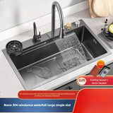 TitanFlow Stainless Steel Kitchen Sink Set – Heavy-Duty Single Bowl Sink | Modern Utility Basin with Faucet & Soap Dispenser
