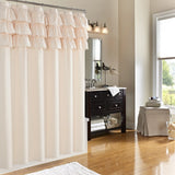 Elowen LinenSpa Shower Curtain – Waterproof Boho Farmhouse Bathroom Curtain with Textured Fabric & Metal Eyelets | Beige & Ivory Luxury Finish